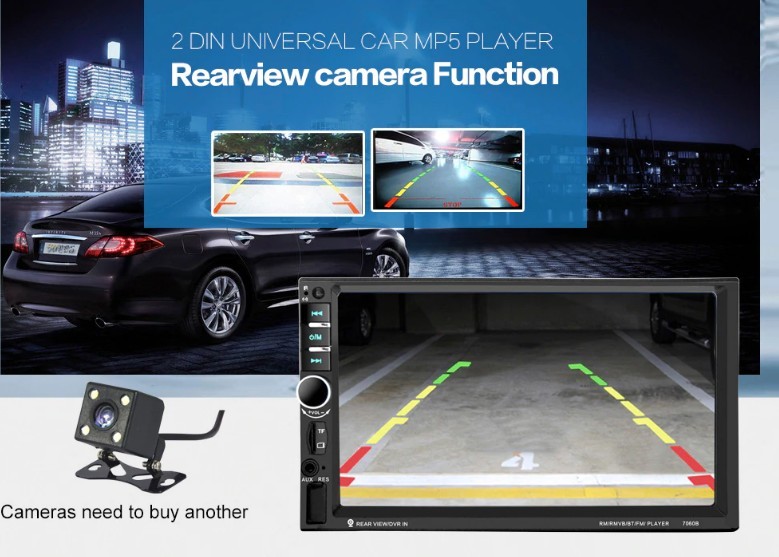 Οθόνη Αφής Αυτοκινήτου Bluetooth - Multimedia 7 inch Car Audio Stereo MP5 Player 7060B